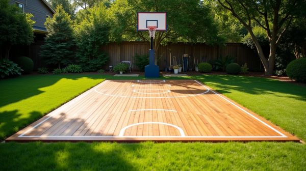 Équipez votre jardin avec un terrain de basket sur mesure